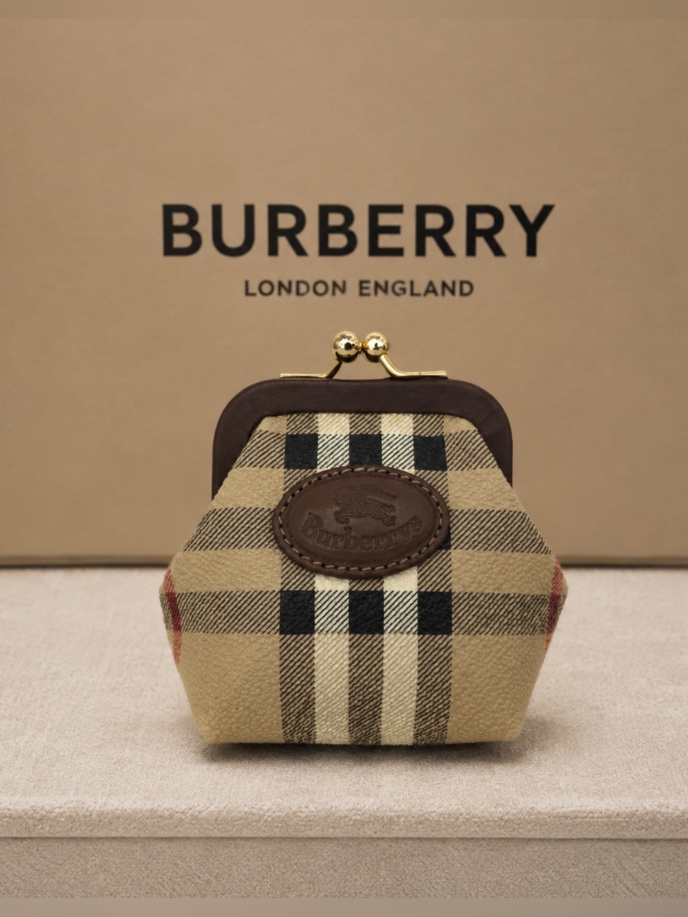 🤎🤍🖤 Burberrys Check PVC Clasp Coin Purse Wallet🖤🤍🤎